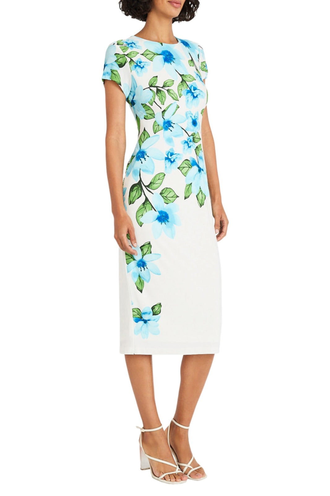 JILLI- Ivory Aqua Spring Dress