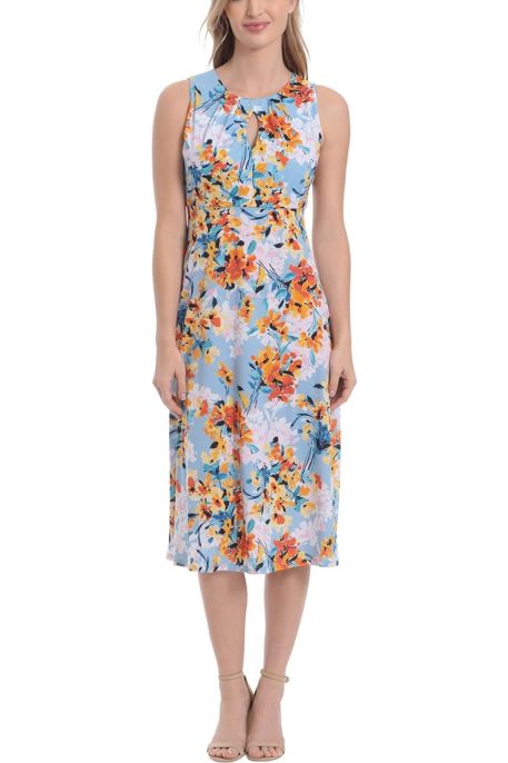 Floral A Line Midi Dress