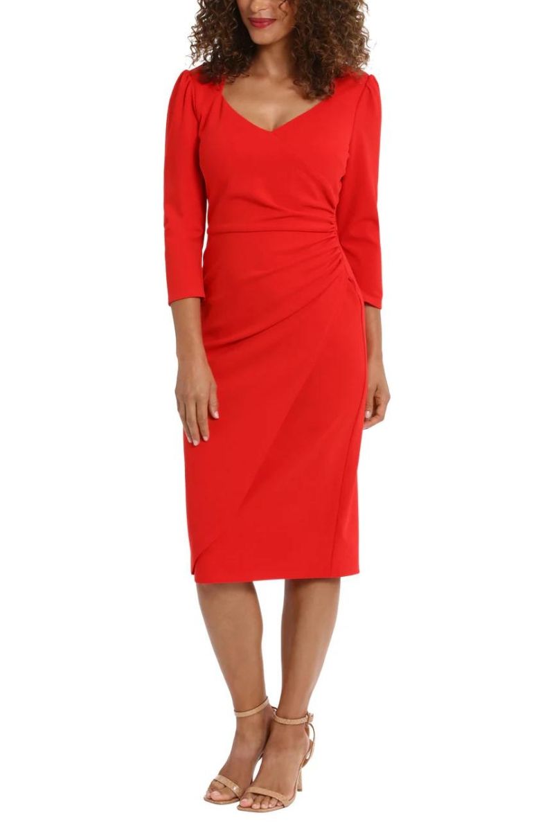 Ruby Elegance Midi Dress