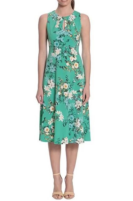 Floral A Line Midi Dress